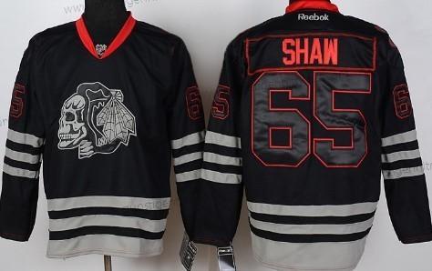 Herren Chicago Blackhawks #65 Andrew Shaw Ice Skulls Trikots – Schwarz