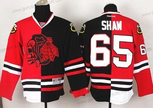 Herren Chicago Blackhawks #65 Andrew Shaw Rot/Schwarz Two Tone With Skulls Trikots – Rot