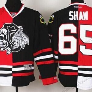 Herren Chicago Blackhawks #65 Andrew Shaw Rot/Schwarz Two Tone With Skulls Trikots – Schwarz