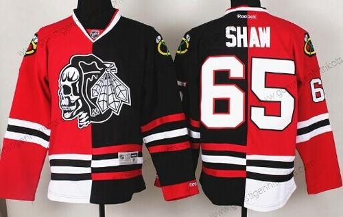 Herren Chicago Blackhawks #65 Andrew Shaw Rot/Schwarz Two Tone With Skulls Trikots – Schwarz