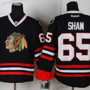 Herren Chicago Blackhawks #65 Andrew Shaw Trikots – Schwarz