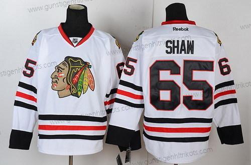 Herren Chicago Blackhawks #65 Andrew Shaw Trikots – Weiß