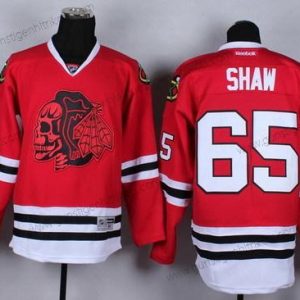 Herren Chicago Blackhawks #65 Andrew Shaw With Skulls Trikots – Rot