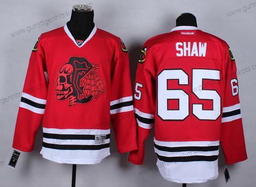 Herren Chicago Blackhawks #65 Andrew Shaw With Skulls Trikots – Rot