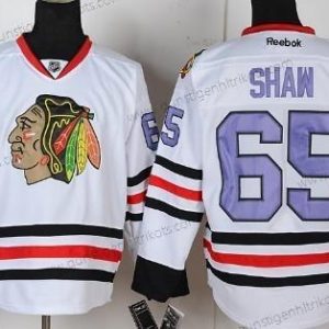 Herren Chicago Blackhawks #65 Andrew Shaw With Trikots – Weiß Lila