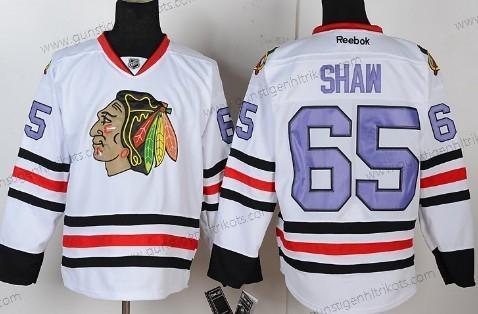 Herren Chicago Blackhawks #65 Andrew Shaw With Trikots – Weiß Lila