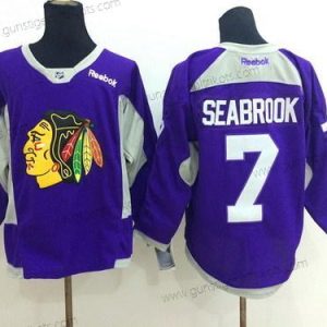 Herren Chicago Blackhawks #7 Brent Seabrook 2014 Training Trikots – Lila