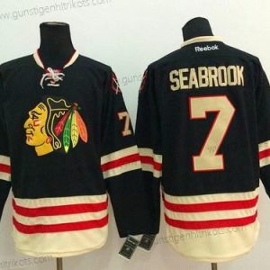 Herren Chicago Blackhawks #7 Brent Seabrook 2015 Winter Klassisch Trikots – Schwarz