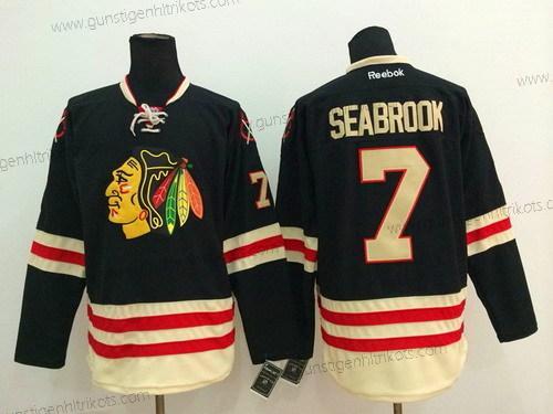 Herren Chicago Blackhawks #7 Brent Seabrook 2015 Winter Klassisch Trikots – Schwarz