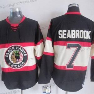 Herren Chicago Blackhawks #7 Brent Seabrook Ausweichtrikot CCM Vintage Trikots – Schwarz