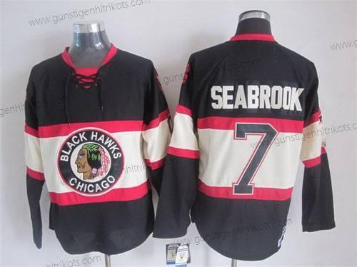 Herren Chicago Blackhawks #7 Brent Seabrook Ausweichtrikot CCM Vintage Trikots – Schwarz