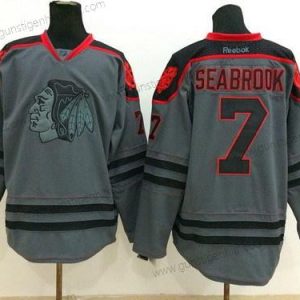 Herren Chicago Blackhawks #7 Brent Seabrook Charcoal Trikots – Grau