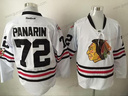 Herren Chicago Blackhawks #72 Artemi Panarin 2017 Winter Klassisch Strickerei NHL Retro Hockey Trikots – Weiß