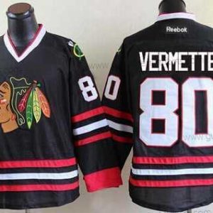 Herren Chicago Blackhawks #80 Antoine Vermette Trikots – Schwarz