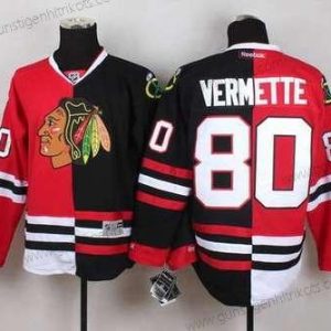 Herren Chicago Blackhawks #80 Antoine Vermette Two Tone Trikots – Rot Schwarz