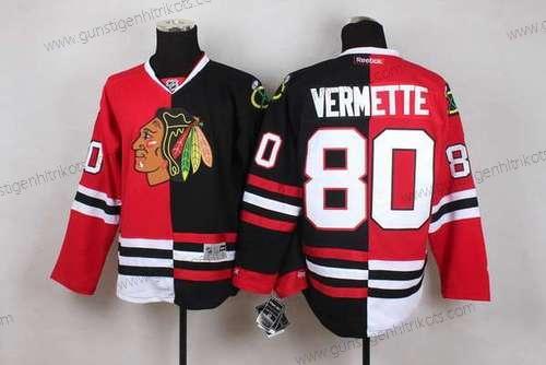 Herren Chicago Blackhawks #80 Antoine Vermette Two Tone Trikots – Rot Schwarz