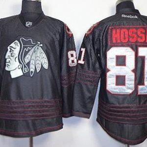 Herren Chicago Blackhawks #81 Marian Hossa 2013 Ice Trikots – Schwarz