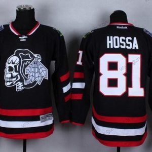 Herren Chicago Blackhawks #81 Marian Hossa 2014 Stadium Series With Skulls Trikots – Schwarz