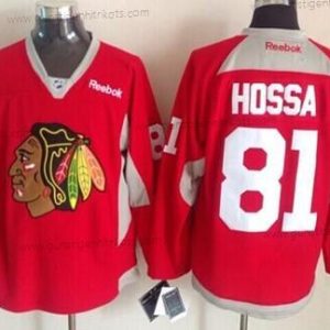 Herren Chicago Blackhawks #81 Marian Hossa 2014 Training Trikots – Rot