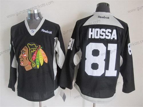 Herren Chicago Blackhawks #81 Marian Hossa 2014 Training Trikots – Schwarz