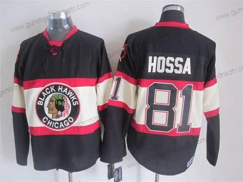 Herren Chicago Blackhawks #81 Marian Hossa Ausweichtrikot CCM Vintage Trikots – Schwarz