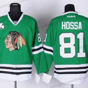 Herren Chicago Blackhawks #81 Marian Hossa Trikots – Grün