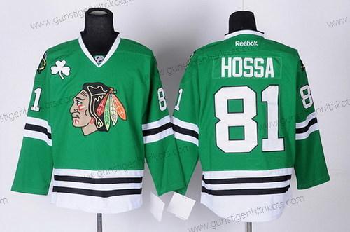 Herren Chicago Blackhawks #81 Marian Hossa Trikots – Grün