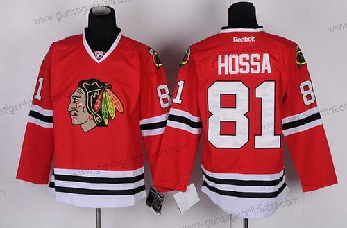 Herren Chicago Blackhawks #81 Marian Hossa Trikots – Rot