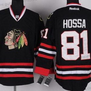 Herren Chicago Blackhawks #81 Marian Hossa Trikots – Schwarz