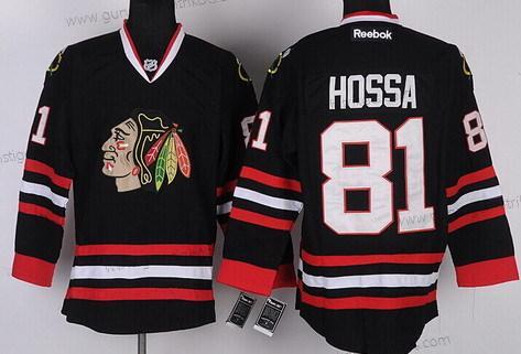 Herren Chicago Blackhawks #81 Marian Hossa Trikots – Schwarz