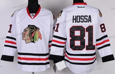 Herren Chicago Blackhawks #81 Marian Hossa Trikots – Weiß