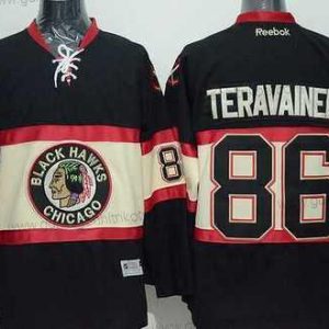 Herren Chicago Blackhawks #86 Teuvo Teravainen Ausweichtrikot Trikots – Schwarz