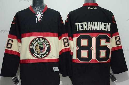 Herren Chicago Blackhawks #86 Teuvo Teravainen Ausweichtrikot Trikots – Schwarz