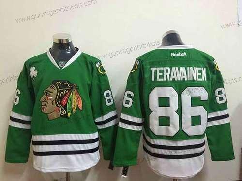 Herren Chicago Blackhawks #86 Teuvo Teravainen Trikots – Grün