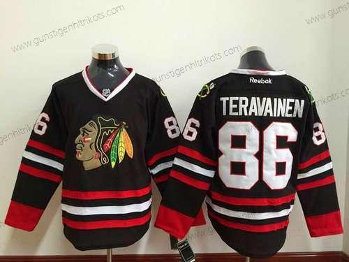 Herren Chicago Blackhawks #86 Teuvo Teravainen Trikots – Schwarz