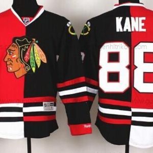 Herren Chicago Blackhawks #88 Patrick Kane #2 Two Tone Trikots – Rot Schwarz