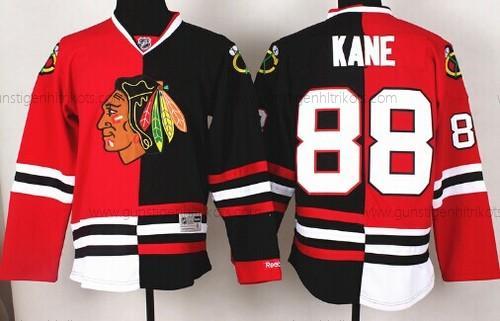 Herren Chicago Blackhawks #88 Patrick Kane #2 Two Tone Trikots – Rot Schwarz