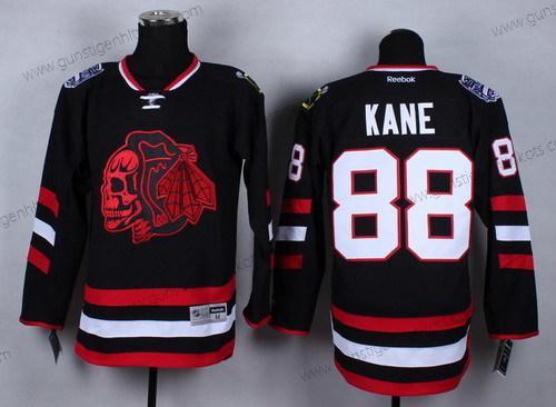 Herren Chicago Blackhawks #88 Patrick Kane 2014 Stadium Series With Skulls Trikots – Schwarz Rot