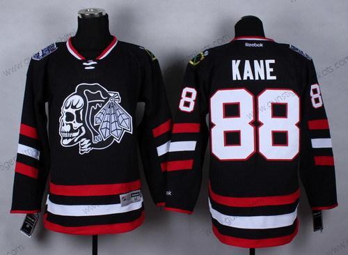 Herren Chicago Blackhawks #88 Patrick Kane 2014 Stadium Series With Skulls Trikots – Schwarz