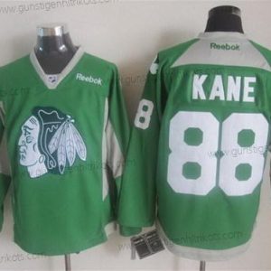 Herren Chicago Blackhawks #88 Patrick Kane 2014 Training Trikots – Grün