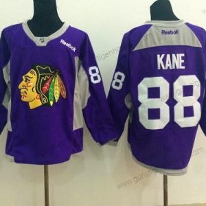 Herren Chicago Blackhawks #88 Patrick Kane 2014 Training Trikots – Lila