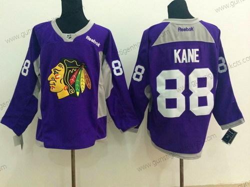 Herren Chicago Blackhawks #88 Patrick Kane 2014 Training Trikots – Lila