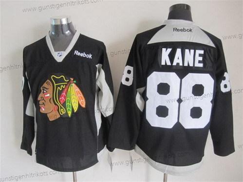 Herren Chicago Blackhawks #88 Patrick Kane 2014 Training Trikots – Schwarz