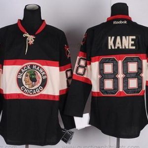 Herren Chicago Blackhawks #88 Patrick Kane Ausweichtrikot Trikots – Schwarz