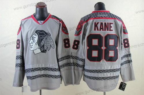 Herren Chicago Blackhawks #88 Patrick Kane Charcoal Trikots – Grau