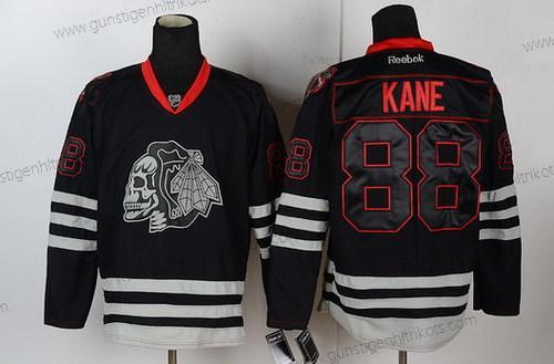 Herren Chicago Blackhawks #88 Patrick Kane Ice Skulls Trikots – Schwarz