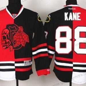 Herren Chicago Blackhawks #88 Patrick Kane Rot/Schwarz Two Tone With Skulls Trikots – Rot