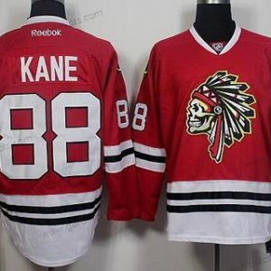 Herren Chicago Blackhawks #88 Patrick Kane The Indians Skulls Trikots – Rot