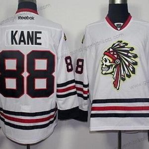 Herren Chicago Blackhawks #88 Patrick Kane The Indians Skulls Trikots – Weiß