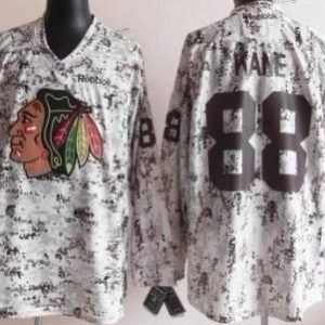 Herren Chicago Blackhawks #88 Patrick Kane Trikots – Weiß Tarnfarbe